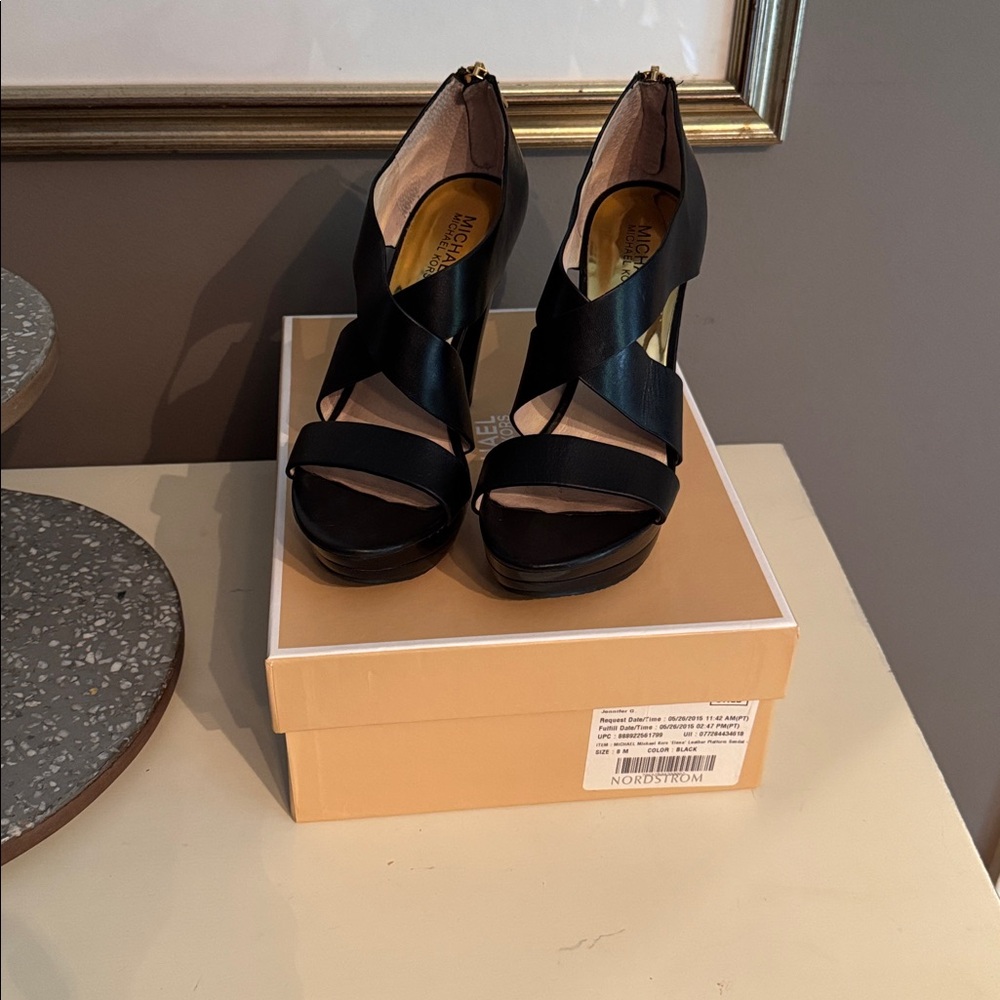 Michael Kors Elena Platform Black Leather (8)